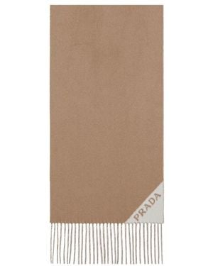 Prada Reversible Fringed-Edge Scarf - Natural