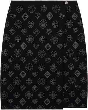 CASABLANCA Patterned Wrapped Skirt - Black