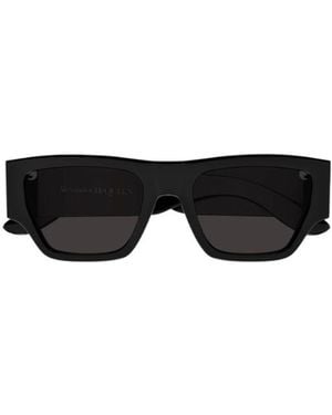 McQueen Eyewear Rectangle Frame Sunglasses - Black
