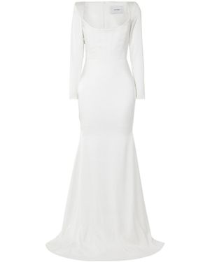 Alex Perry Satin Crepe Gown - White
