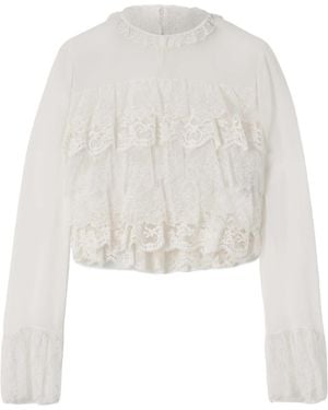 Chloé Long-Sleeved Lace Shirt - White