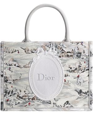 Dior Alps Medium Book Tote With Strap - Metallic