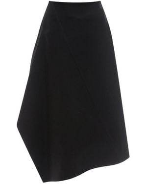Bottega Veneta Asymmetric Midi Skirt - Black
