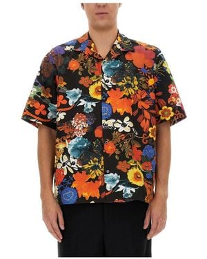 Moschino Floral Pattern Short-Sleeved Shirt - Black