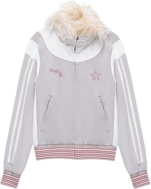 PRAYING Faux-Fur Track Jacket - Gray