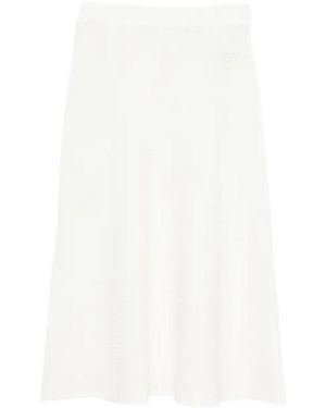P.A.R.O.S.H. Renfield Knitted Midi Skirt - White