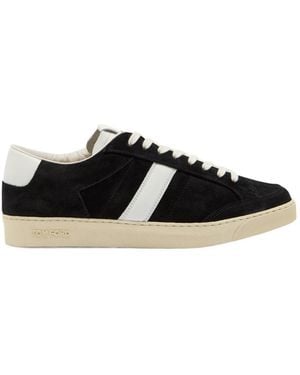 Tom Ford Paneled Leather And Suede Sneakers - Black