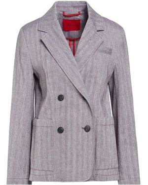 MAX&Co. Long-Sleeve Double-Breasted Blazer - Gray