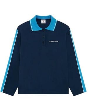 CASABLANCA Punto Polo Collared Sweatshirt - Blue