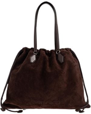 Jimmy Choo Drawstring Large Tote Bag - Brown