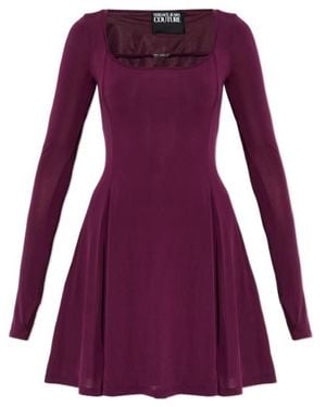 Versace Jeans Couture Couture Long Sleeved Mini Dress - Purple