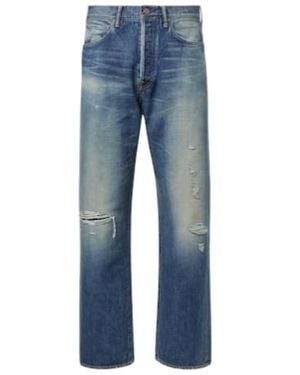 Visvim Social Sculpture 01 Distressed Straight Jeans - Blue