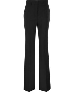Sportmax Hangar Pressed-Crease Flared Trousers - Black