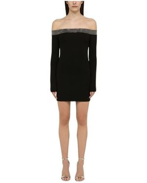 David Koma Long-Sleeved Strapless Dress - Black