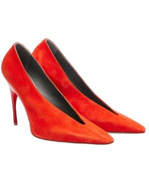Balenciaga Suede Court Shoes - Red