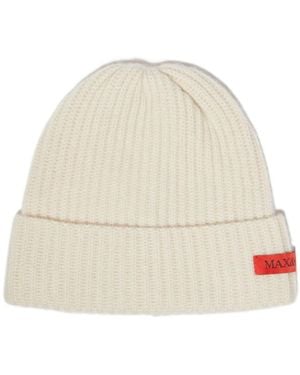 MAX&Co. Wool And Cashmere Beanie Hat - White
