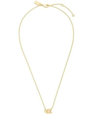 COACH Iconic C-Shape Pendant Necklace - White