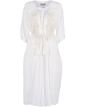 Ermanno Scervino Belted Midi Dress - White