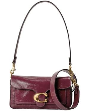COACH Glossy Leather Shoulder Bag - Purple