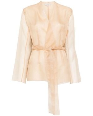 Antonelli Cinched Waist V-Neck Jacket - Natural
