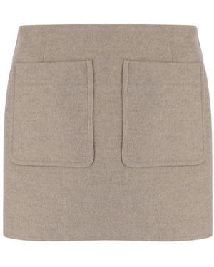 Bottega Veneta Wool And Cashmere Skirt - Brown