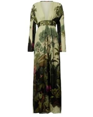 Johanna Ortiz Printed Silk Maxi Dress - Green