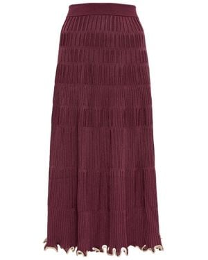 Jonathan Simkhai Ribbed Knit Midi Skirt - Purple