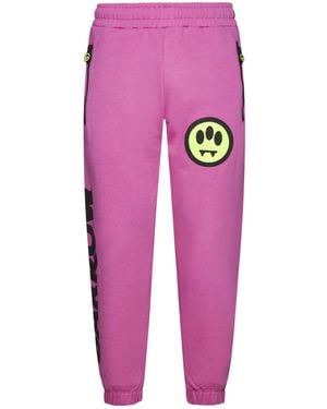 Barrow Logo-Print Cotton Track Pants - Pink