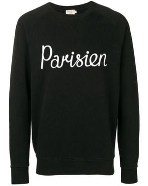 Maison Kitsuné Letter Printed Hoodie - Black