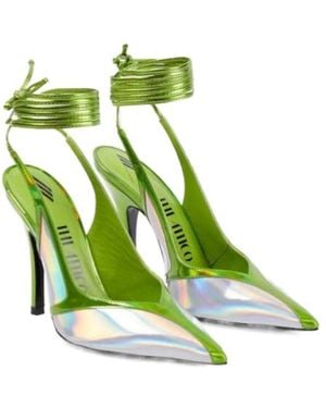 The Attico Venus Leather High-Heeled Sandals - Green
