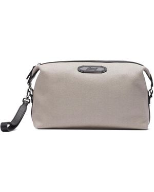 Brioni And Ribbed Canvas Via Veneto Pouch - Grey