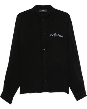 Amiri Ma Quad Checkerboard Long-Sleeve Shirt - Black