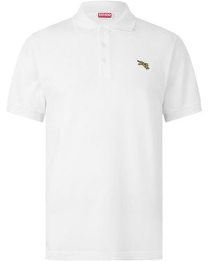 KENZO Solid Short-Sleeve Polo Shirt - White