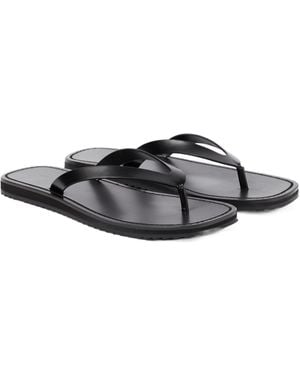 The Row Leather Thong Sandals - Gray
