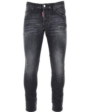 DSquared² Skater Distressed Slim Jeans - Blue