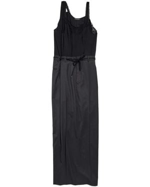 Balenciaga Contrast Maxi Dress - Black
