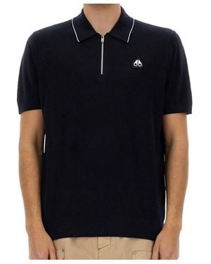 Moose Knuckles Lapel Short Sleeve Polo Shirt - Black