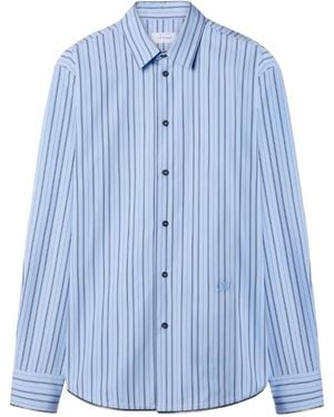 Off-White c/o Virgil Abloh Striped Curved Hem Shirt - Blue