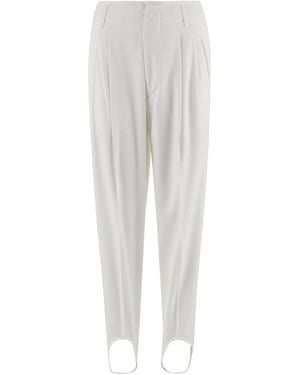 DARKPARK Pleated Stirrup Pants - White