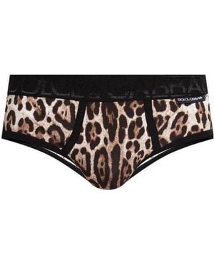 Dolce & Gabbana Leopard-Print Boxer Briefs - Black