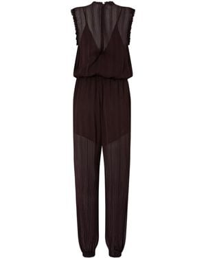 Pinko Ruffled Pleated Jumpsuit - Purple