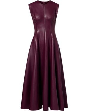 Norma Kamali Grace Pleated Midi Dress - Purple