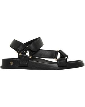 Anine Bing Touch-Strap Sandals - Black
