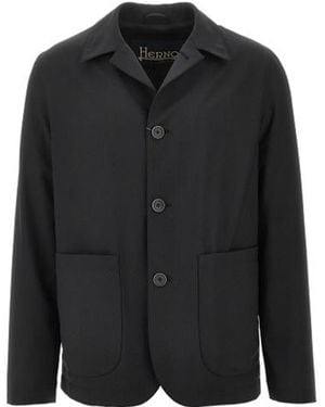 Herno Button Shirt Jacket - Black