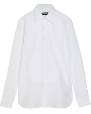 Tom Ford Piqué Cotton-Poplin Shirt - White