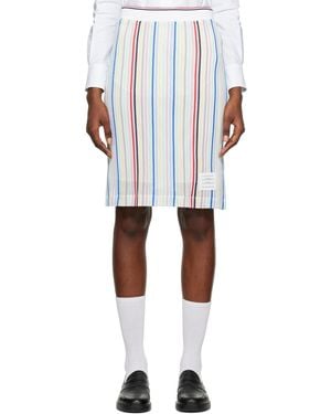 Thom Browne Striped Knitted Skirt - White