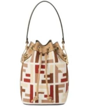 Fendi Mon Tresor Drawstring Bucket Bag - White