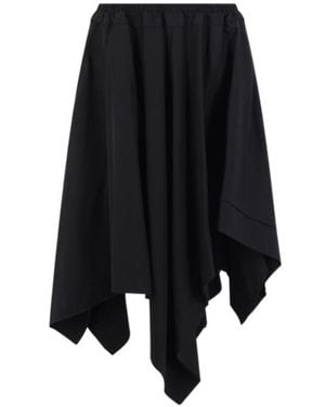 Yohji Yamamoto Asymmetric Midi Skirt - Black