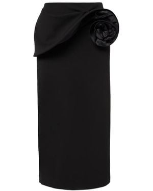Magda Butrym Floral-Applique Midi Skirt - Black