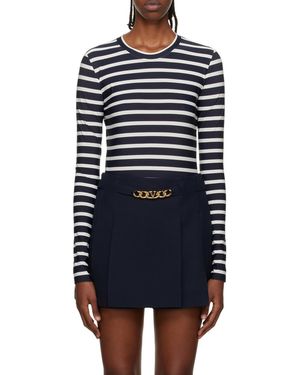 Valentino Striped Knitted Top - Blue